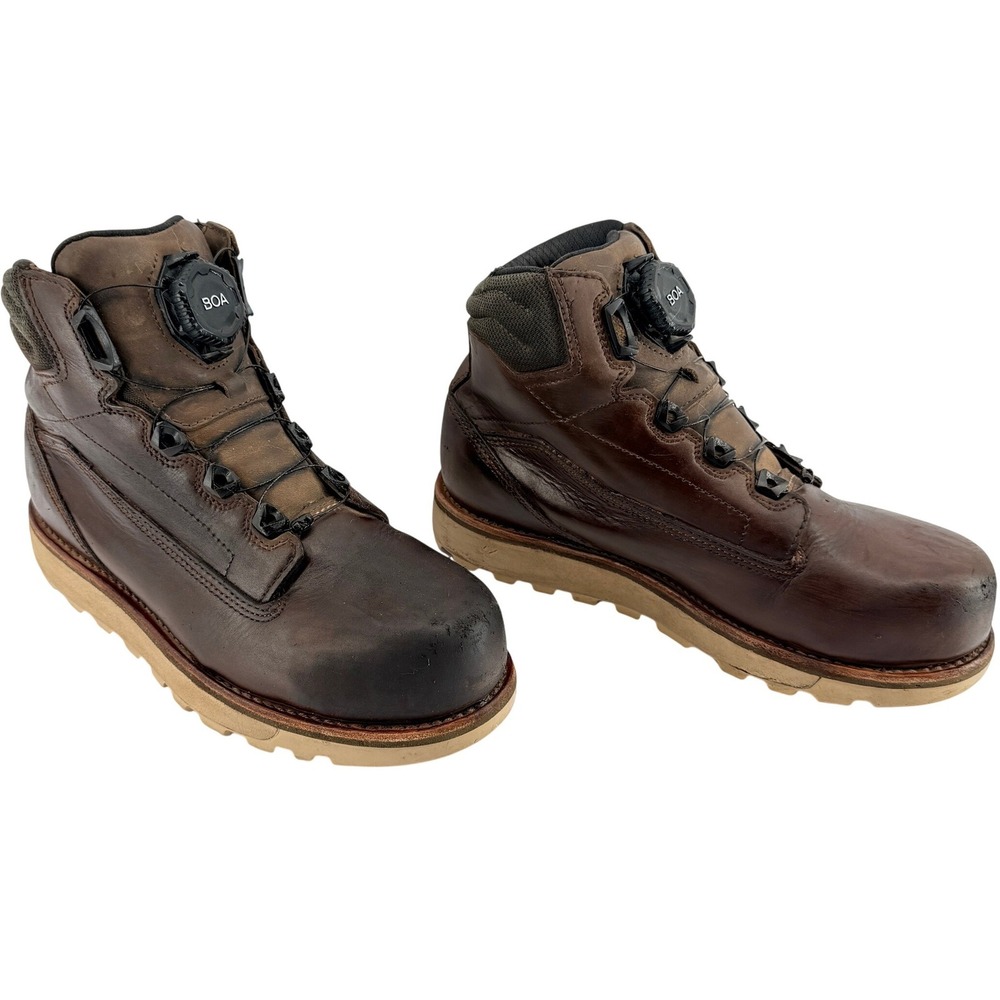 Red Wing Mens 7.5 BOA Waterproof Leather Work Boots Brown Safety Toe